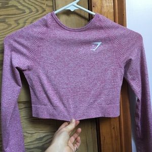 Dusty marl pink gym shark crop ♥️